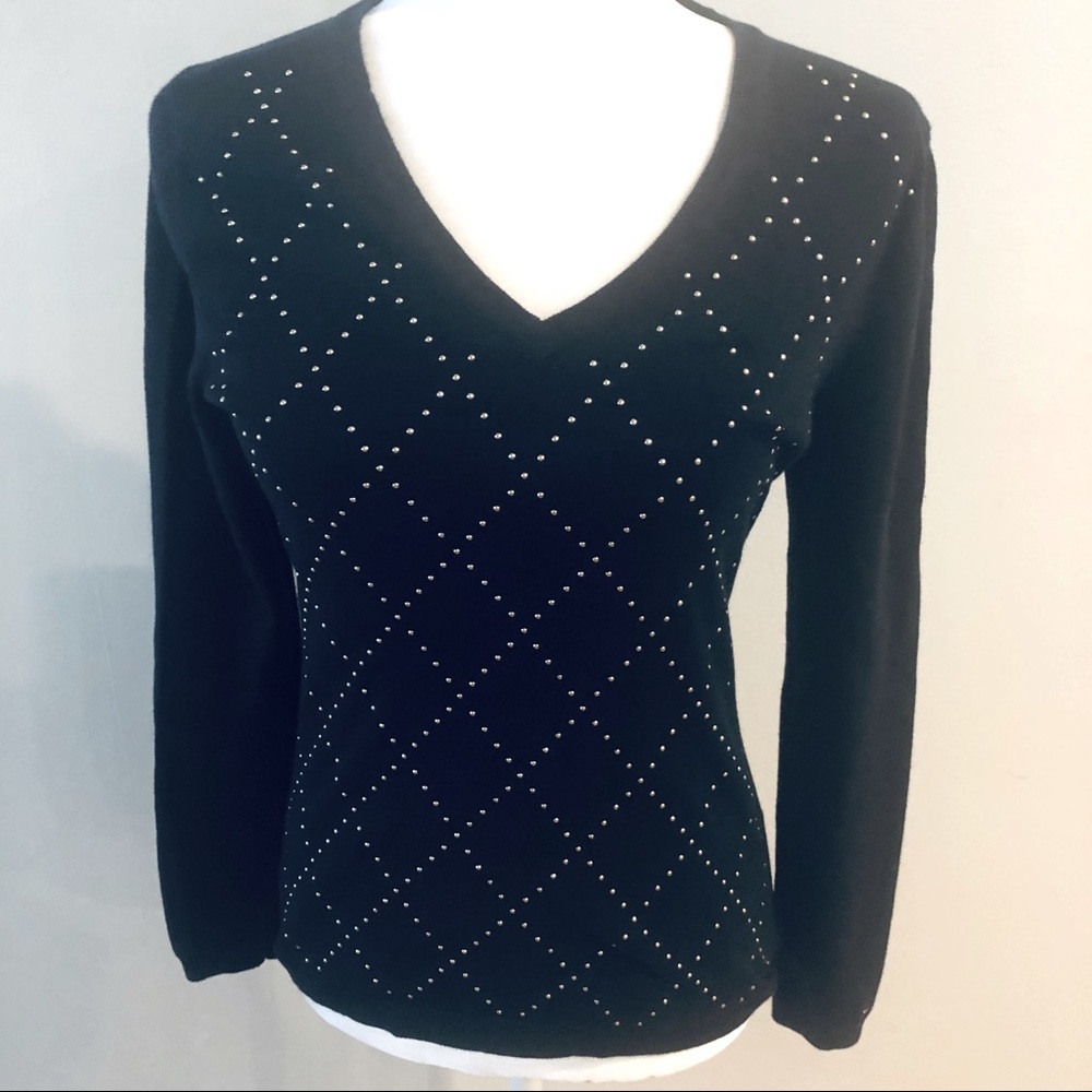 Tommy Hilfiger size XS black silver stud sweater
